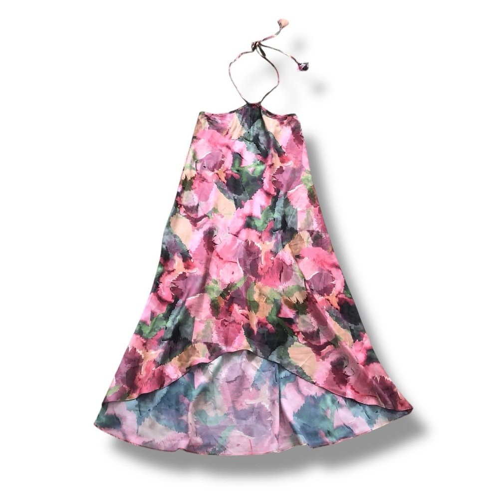 Misa Los Angeles Halters Dress Midi Length Watermelon Tourmaline NWT Size Large